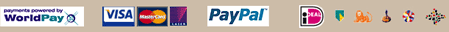Order our products quick and securely via WorldPay or PayPal