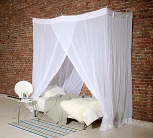 Moustiquaire de lit rectangulaire en coton - Single