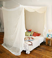 Moustiquaire de lit rectangulaire en coton - Single